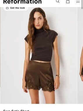 Reformation fern satin shorts NWT